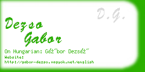dezso gabor business card